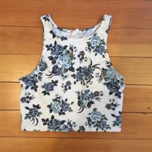 Floral sleeveless crop top